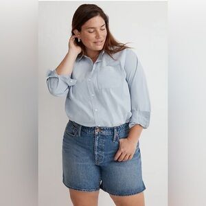NWT Madewell Relaxed Mid Length Denim Shorts In Kimbrough Wash Plus Size 24W